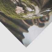 Engel Beeldhouwwerk Verdrietig Patina Decoupage Tissuepapier (Detail)