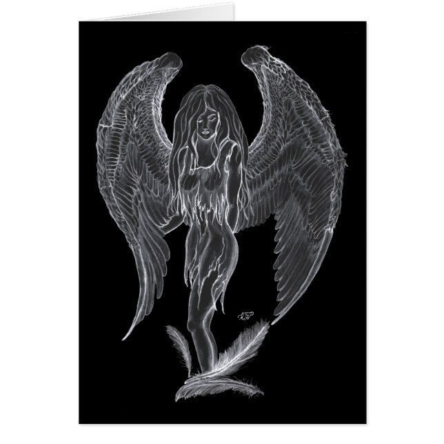 Engel Bleistiftzeichnung Design noir et blanc (Devant)