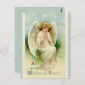 engel Bowing Easter wil Briefkaart (Voorkant / Achterkant)