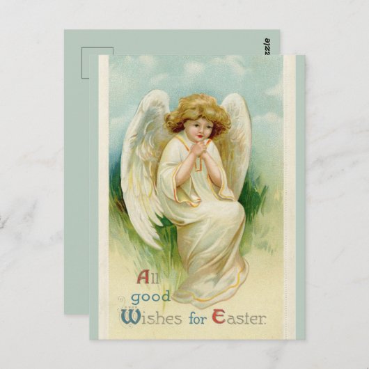 engel Bowing Easter wil Briefkaart (Voorkant / Achterkant)