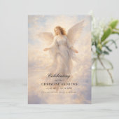Engel Celebratie van het Leven Funeral Programma (Staand voorkant)