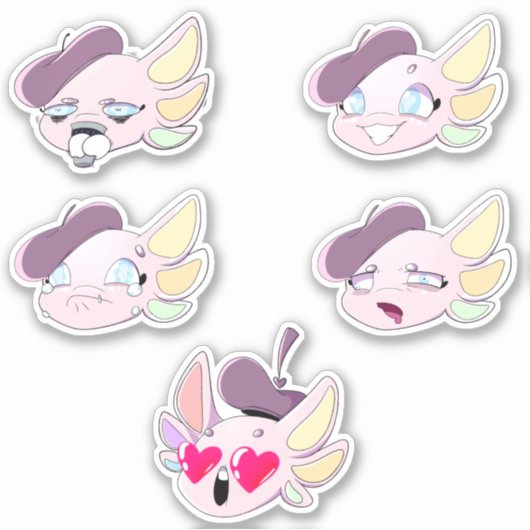 Engel de Axolotl Mini Stickers (Voorkant)