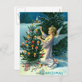 Engel Decoreren Kerstboom 2 Feestdagenkaart (Voorkant / Achterkant)