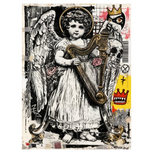 Engel Decoupage Tissuepapier Straatkunst Collage
