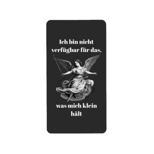 Engel der Unverfügbarkeit Etiket (Voorkant)