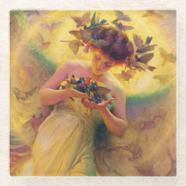 “Engel der Vogels” door Franz Dvorak Glazen Onderzetter