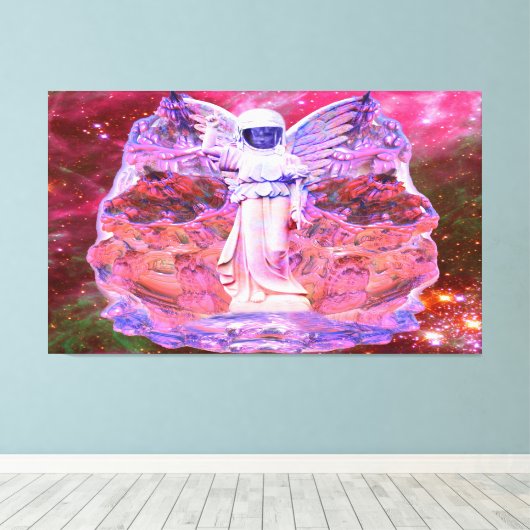 Engel des Weltraums Canvas Afdruk (Insitu (Houten vloer))