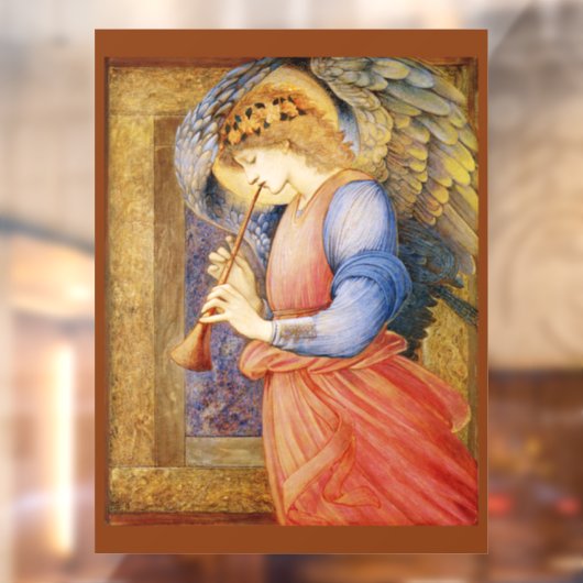 Engel die de flageolet speelt raamsticker (Vel 2)