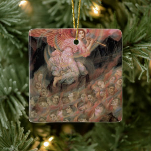 Engel die de zielen in de hel toezingt door Evelyn Keramisch Ornament