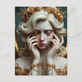 Engel die gouden tranen huilt briefkaart