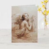 ENGEL DIE OP DE WOLKEN LIER SPEELT KAART (Gele Bloem)