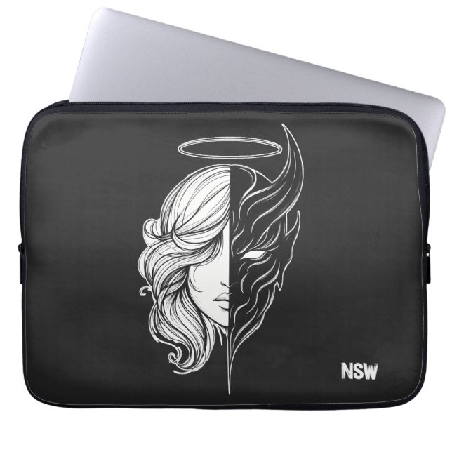 Engel Duivel Laptop Sleeve (Voorkant)