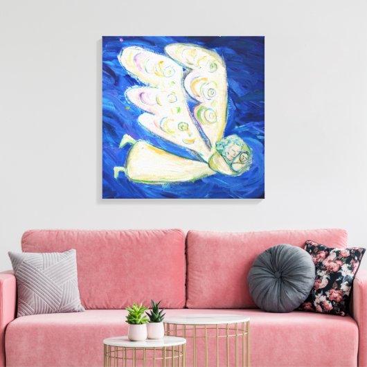 Engel en Baby verf (groot vierkant - rand omhulsel Canvas Afdruk (Insitu (Woonkamer))