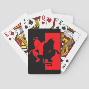 Engel en duivel pokerkaarten