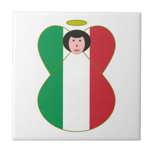 Engel gekleed in Italiaanse vlag Tegeltje