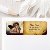 ENGEL / Gevleugelde Cherub,,bruin perkament,wit Etiket (Insitu)