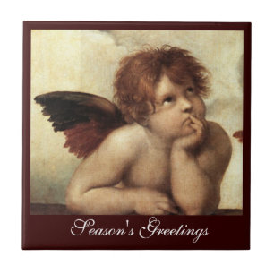 ENGEL / Gevleugelde Cherub Raffaello Sanzio Tegeltje