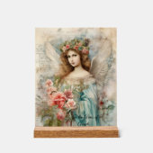  engel in blauw acryl bord (Voorkant)