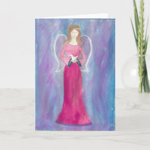 engel in blauw… door peacewillow feestdagen kaart
