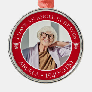 Engel in de hemel Abuela-herdenkingsfoto Metalen Ornament