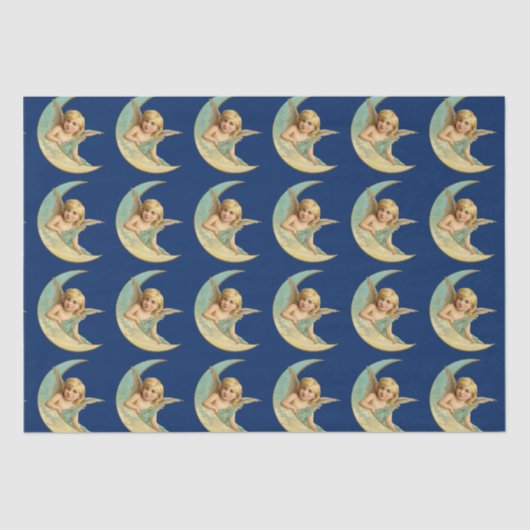  Engel in de maan van Crescent Tissuepapier (Voorkant)