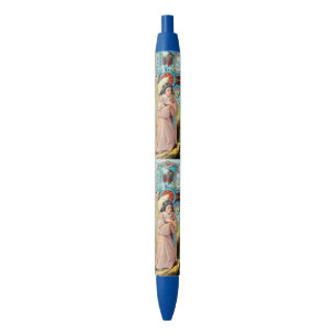Engel in gebed zwarte inkt pen