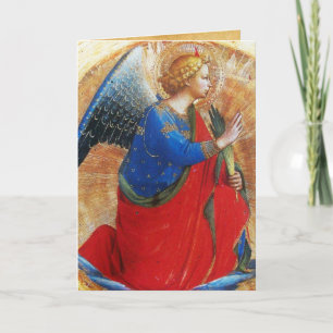 ENGEL IN GOUD ROOD EN BLAUW KAART