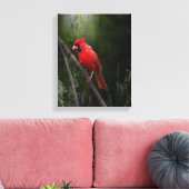 Engel in het rood canvas afdruk (Insitu (Woonkamer))