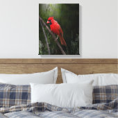 Engel in het rood canvas afdruk (Insitu (Slaapkamer))