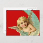  Engel in Moon Briefkaart (Voorkant / Achterkant)