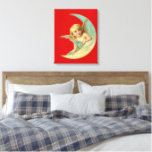 Engel in Moon Canvas Afdruk (Insitu (Slaapkamer))