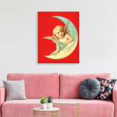 Engel in Moon Canvas Afdruk (Insitu (Woonkamer))