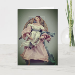 Engel in roze en wit: blanco kaart