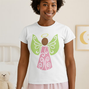 Engel in roze vrouwen t-shirt
