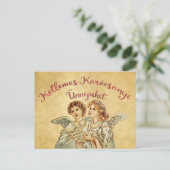 Engel Kerst Hongaars Groeten Feestdagenkaart (Staand voorkant)