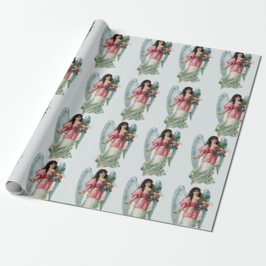 Engel kerstcadeaupapier cadeaupapier (Uitgerold)