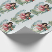 Engel kerstcadeaupapier cadeaupapier (Hoek)