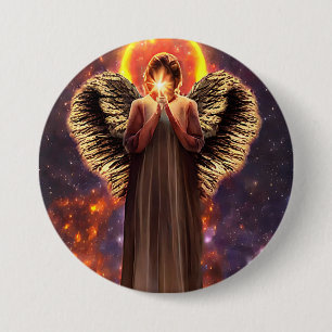 Engel liefde en lichte originele fantastische kuns ronde button 7,6 cm