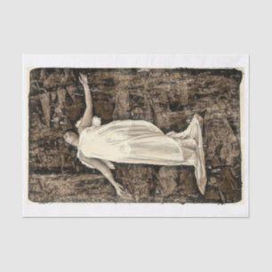 Engel Meisje Vintage Sepia Bruine Grunge Textuur Tissuepapier
