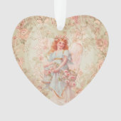 Engel met bloemen ornament (voorkant)