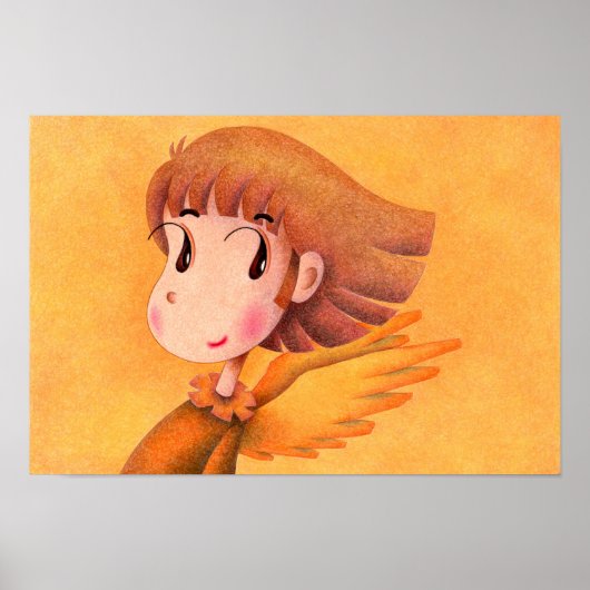Engel met bruin haar. poster (Voorkant)