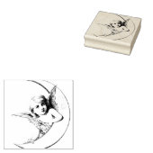 ENGEL MET CRESCENT MOON RUBBER STEMPEL (Gestempeld)