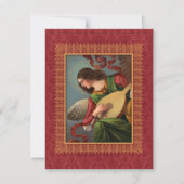 Engel met een luth-kaart feestdagenkaart (Voorkant)