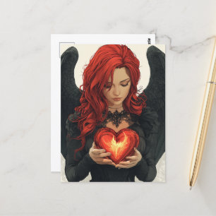 Engel met een stralend hart briefkaart