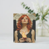 Engel met een vlammend hart briefkaart (Staand voorkant)