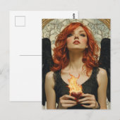 Engel met een vlammend hart briefkaart (Voorkant / Achterkant)