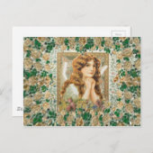  Engel met gele rozen Briefkaart (Voorkant / Achterkant)