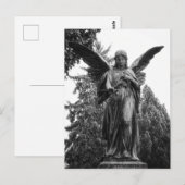 Engel met gespreide vleugels met een bloem briefkaart (Voorkant / Achterkant)