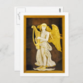 Engel met gouden harp en vleugels briefkaart (Voorkant / Achterkant)