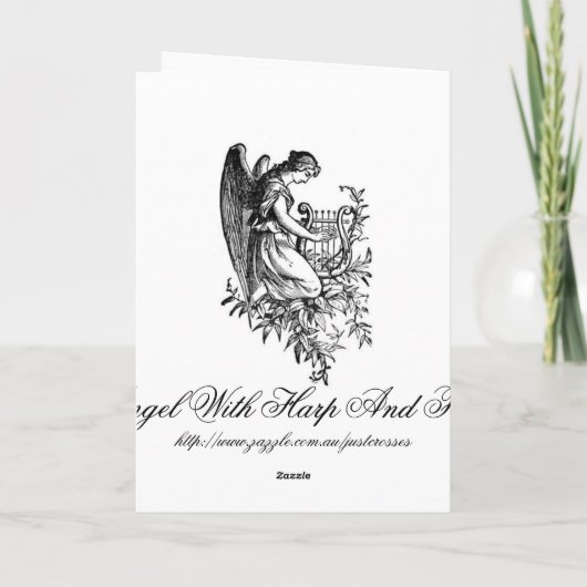Engel met Harp en Flora Kaart (Achterkant)